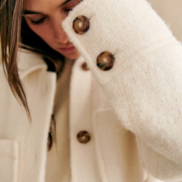 Sezane Cream Wool Jacket - Picture 2 of 11
